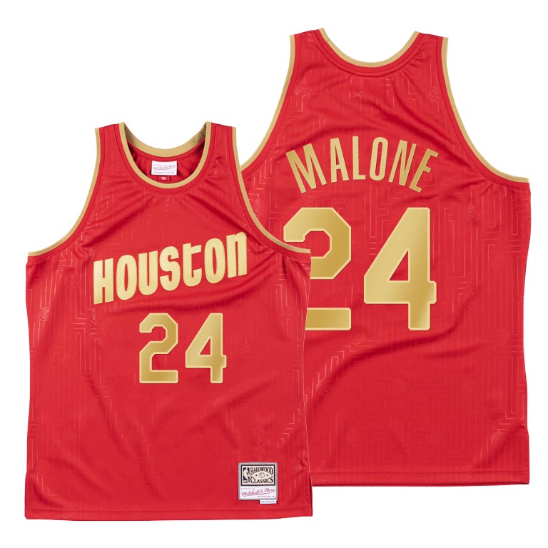 Moses Malone 2020 CNY Houston Rockets Red Throwback Jersey