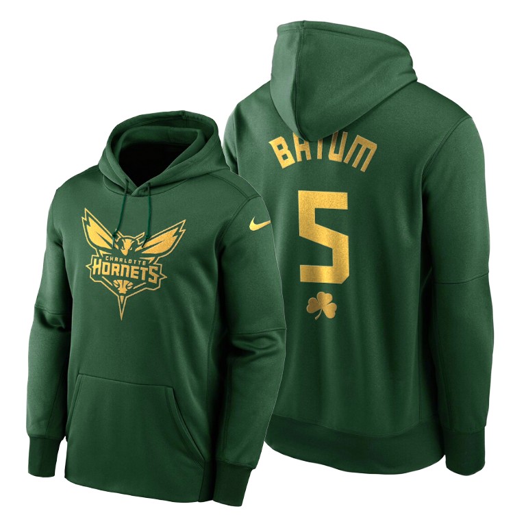 Nicolas Batum 2020 St Paddy's Day Hornets #5 Green Golden Limited Hoodie Nicolas Batum 2020 St Paddy's Day Hornets #5 Green Golden Limited Hoodie