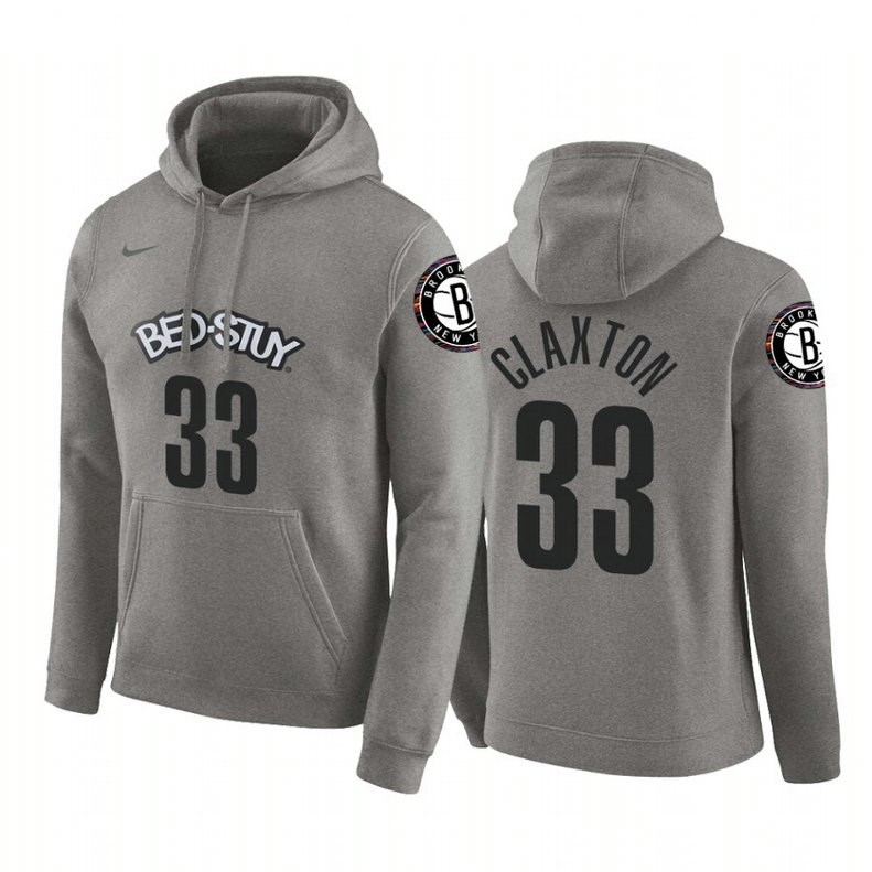 Nicolas Claxton #33 Brooklyn Nets 2019-20 City Gray Pullover Hoodie Nicolas Claxton #33 Brooklyn Nets 2019-20 City Gray Pullover Hoodie
