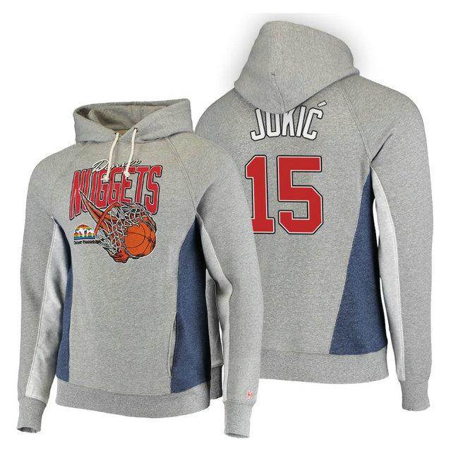 Nikola Jokic Denver Nuggets #15 Fire Shoot Gray Hoodie Nikola Jokic Denver Nuggets #15 Fire Shoot Gray Hoodie