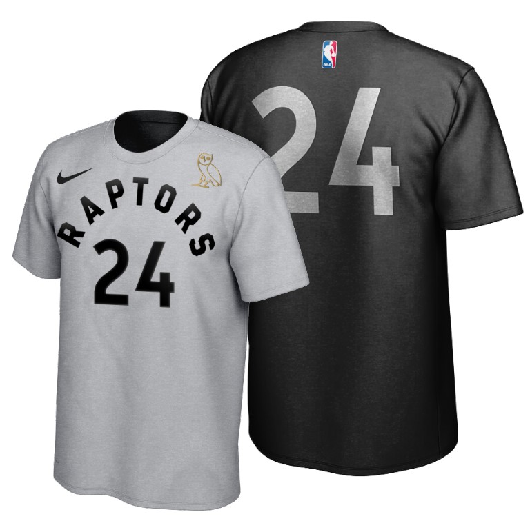 2020 Raptors x OVO Norman Powell #24 Black White Reversible T-Shirt
