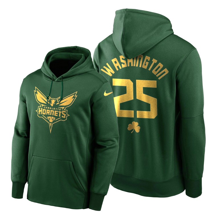 P. J. Washington 2020 St Paddy's Day Hornets #25 Green Golden Limited Hoodie P. J. Washington 2020 St Paddy's Day Hornets #25 Green Golden Limited Hoodie