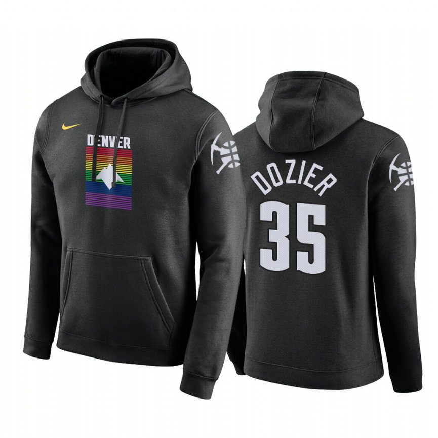 P.J. Dozier #35 Denver Nuggets 2019-20 City Black Pullover Hoodie P.J. Dozier #35 Denver Nuggets 2019-20 City Black Pullover Hoodie