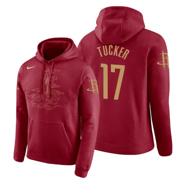Houston Rockets P.J. Tucker #17 Red 2018 City Edition Hoodie
