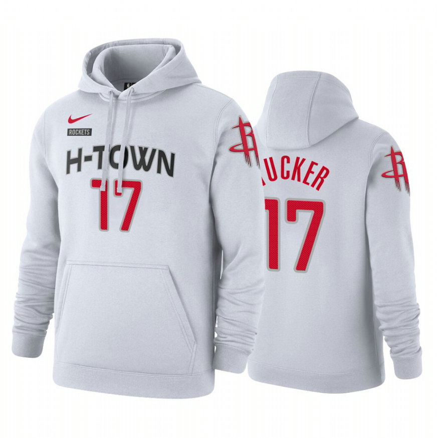 P.J. Tucker #17 Houston Rockets 2019-20 City White Pullover Hoodie