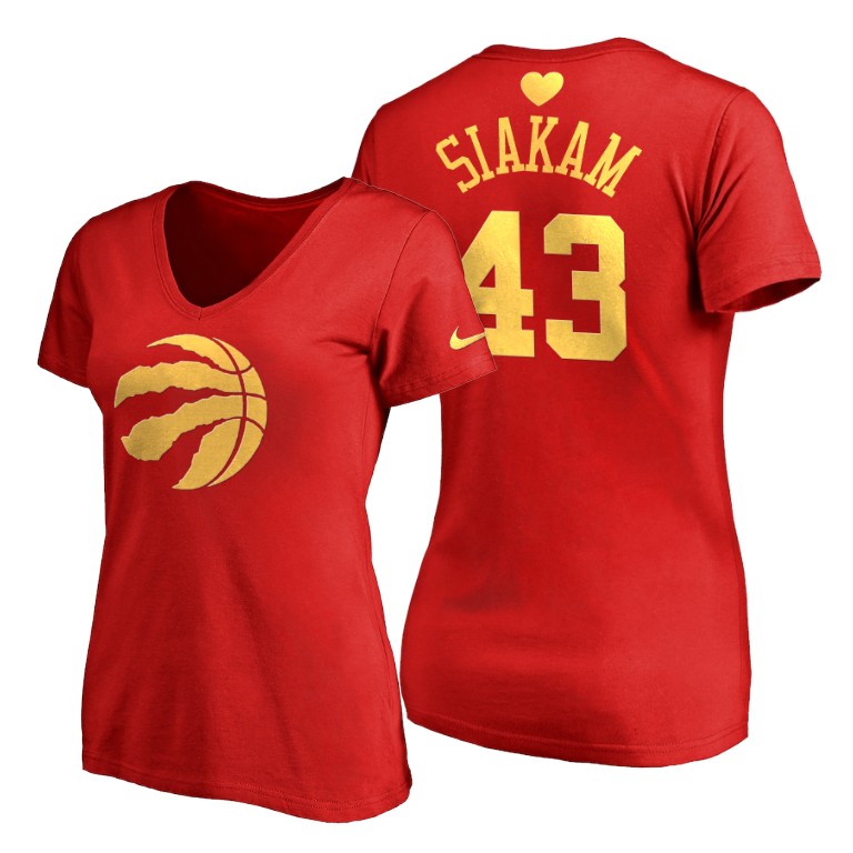 WOMEN Pascal Siakam #43 Raptors 2020 Mother's Day Best Gift Red T-Shirt