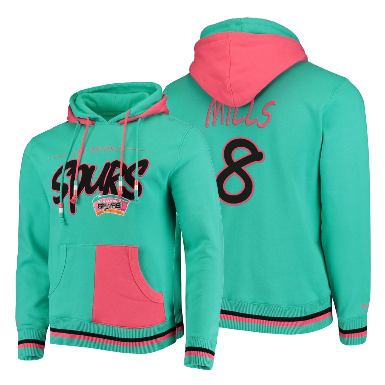 NBA Spurs Patty Mills #8 HWC Teal Pullover Hoodie NBA Spurs Patty Mills #8 HWC Teal Pullover Hoodie