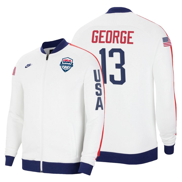 2020 Tokyo Olympics USA National Team Paul George Los Angeles Clippers White Jacket