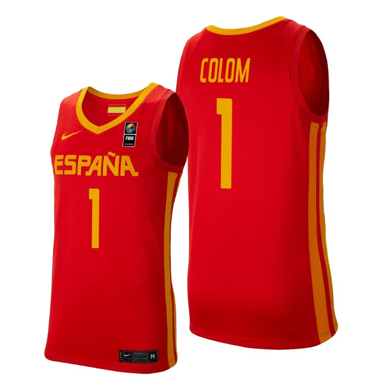 Spain 2019 FIBA Baketball World Cup Quino Colom Red Jersey
