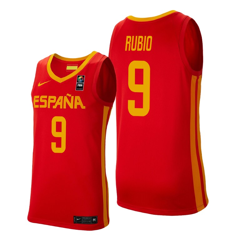 Spain 2019 FIBA Baketball World Cup Ricky Rubio Red Jersey