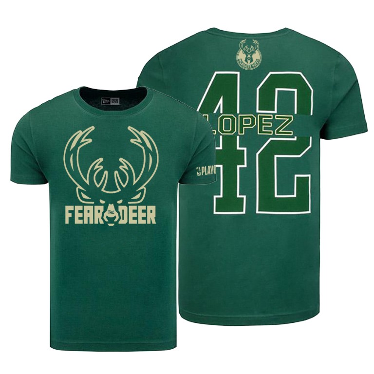 Robin Lopez #42 Bucks 2020 Playoffs Bound ar the Deer T-shirt
