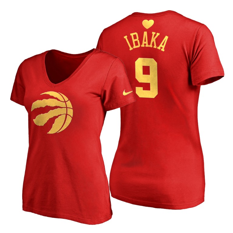 WOMEN Serge Ibaka #9 Raptors 2020 Mother's Day Best Gift Red T-Shirt