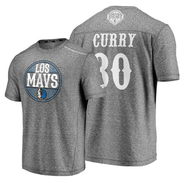 Seth Curry #30 Mavericks 2020 Latin Night Heritage Heathered Gray T-Shirt
