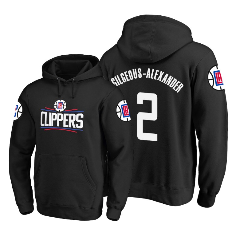 Los Angeles Clippers Shai Gilgeous-Alexander #2 Primary Logo Black Hoodie