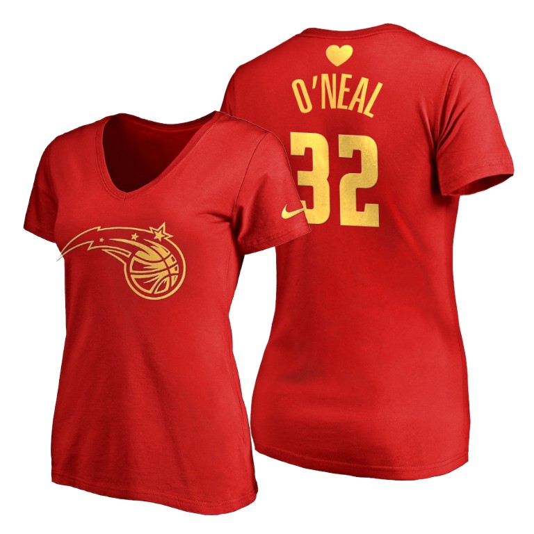 WOMEN Shaquille O'Neal #32 Magic 2020 Mother's Day Best Gift Red T-Shirt WOMEN Shaquille O'Neal #32 Magic 2020 Mother's Day Best Gift Red T-Shirt