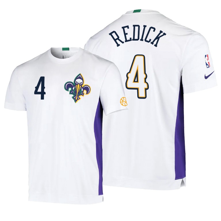 J.J. Redick #4 Pelicans 2020 City Edition 2.0 Shooting White T-Shirt