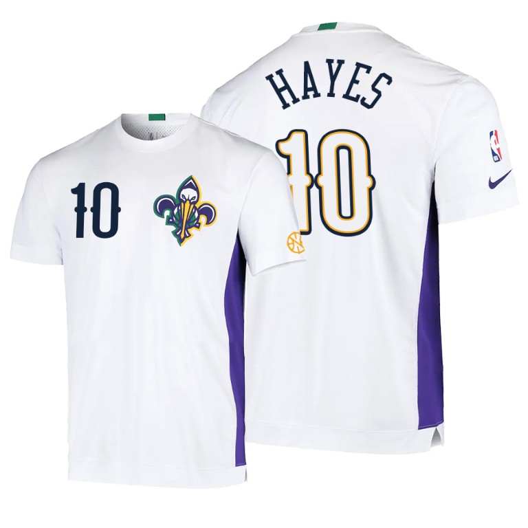 Jaxson Hayes #10 Pelicans 2020 City Edition 2.0 Shooting White T-Shirt Jaxson Hayes #10 Pelicans 2020 City Edition 2.0 Shooting White T-Shirt