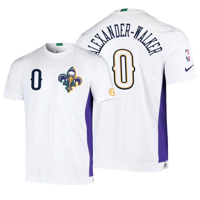 Nickeil Alexander-Walker #0 Pelicans 2020 City Edition 2.0 Shooting White T-Shirt