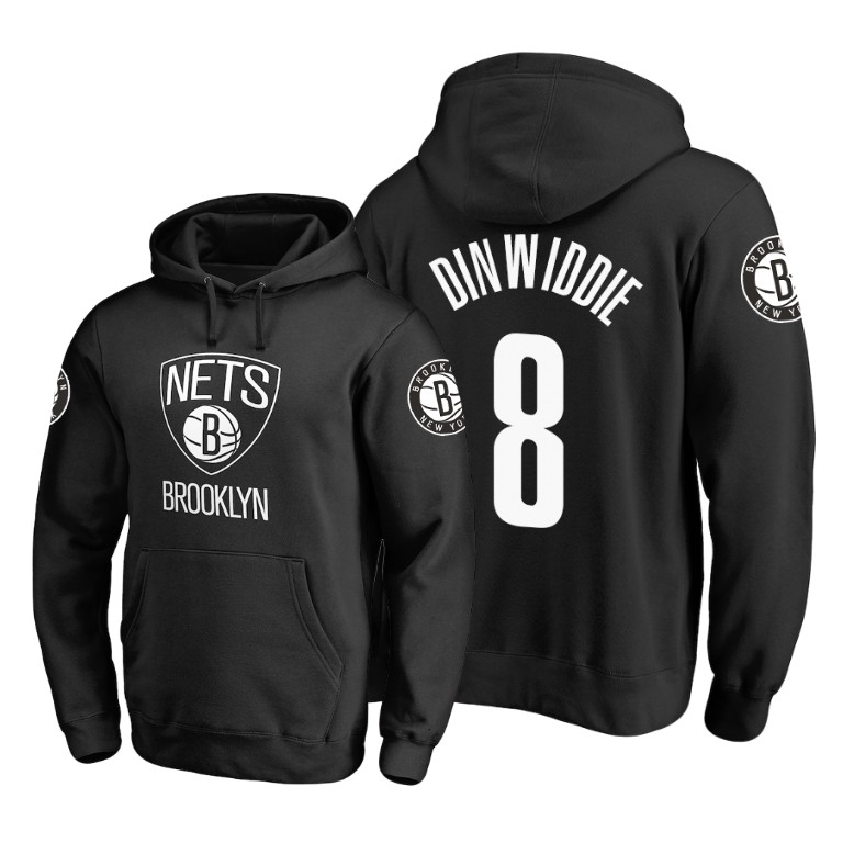 Brooklyn Nets Spencer Dinwiddie #8 Primary Logo Black Hoodie