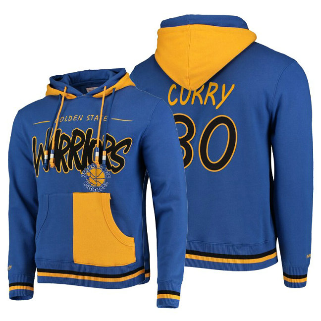 NBA Warriors Stephen Curry #30 HWC Royal Pullover Hoodie