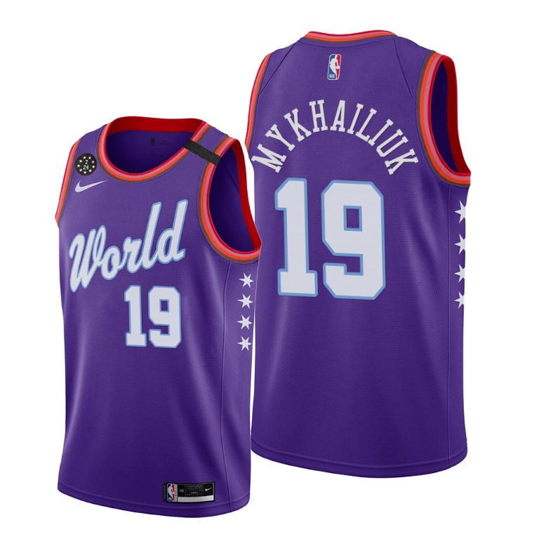 Svi Mykhailiuk World Team 2020 NBA Rising Star Jersey Detroit Pistons #19 Purple Svi Mykhailiuk World Team 2020 NBA Rising Star Jersey Detroit Pistons #19 Purple