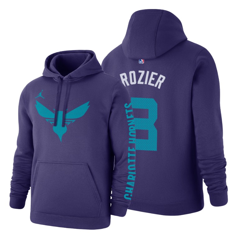 Terry Rozier #3 Charlotte Hornets 2019-20 Statement Purple Pullover Hoodie