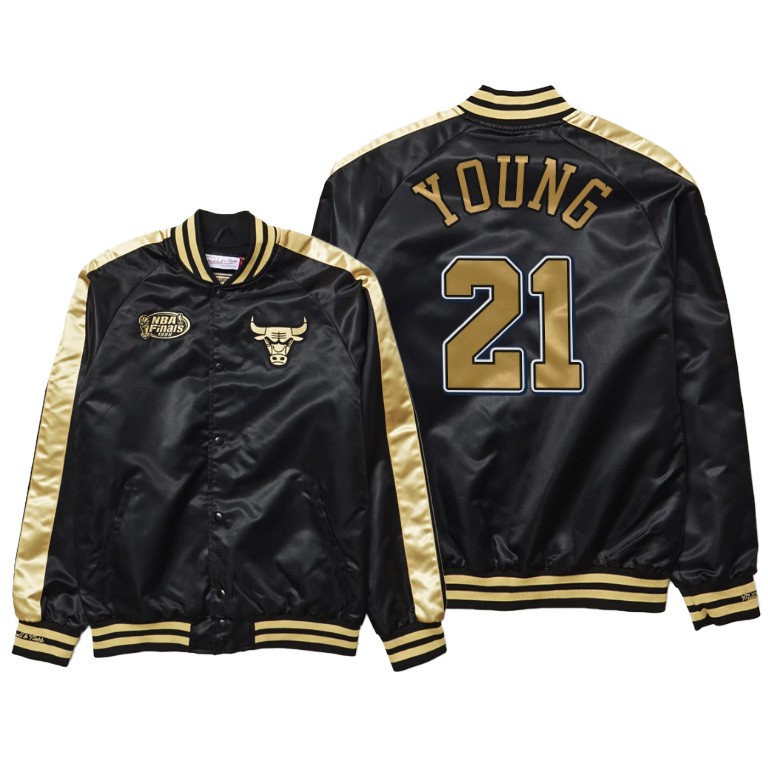 Thaddeus Young Bulls 1998 NBA Finals Black Gold Jacket