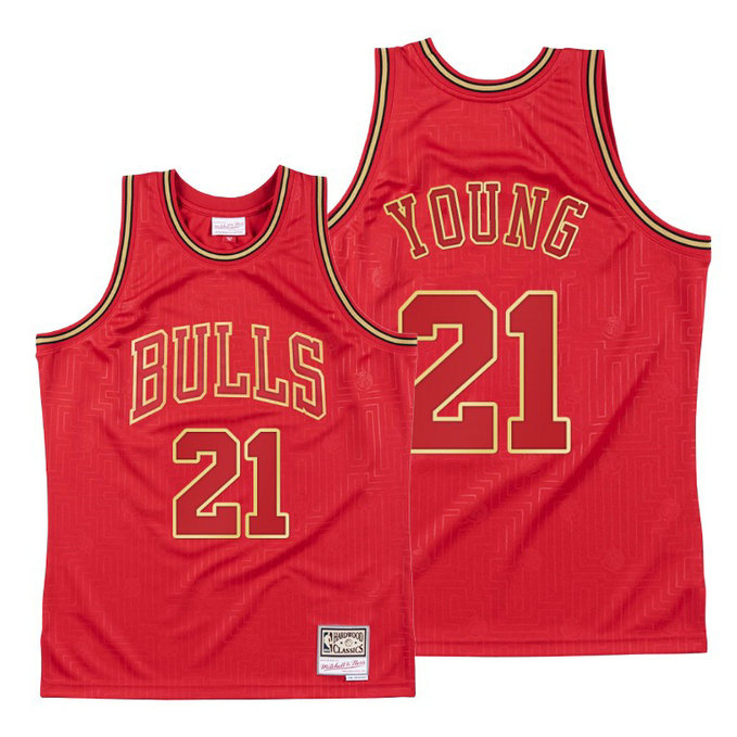Thaddeus Young 2020 CNY Chicago Bulls Red Throwback Jersey Thaddeus Young 2020 CNY Chicago Bulls Red Throwback Jersey