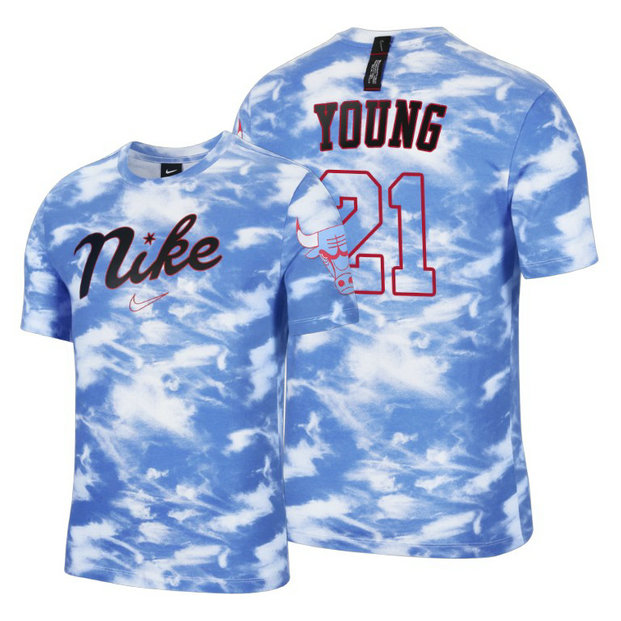 Thaddeus Young #21 Bulls DNA City 2020 Blue T-Shirt