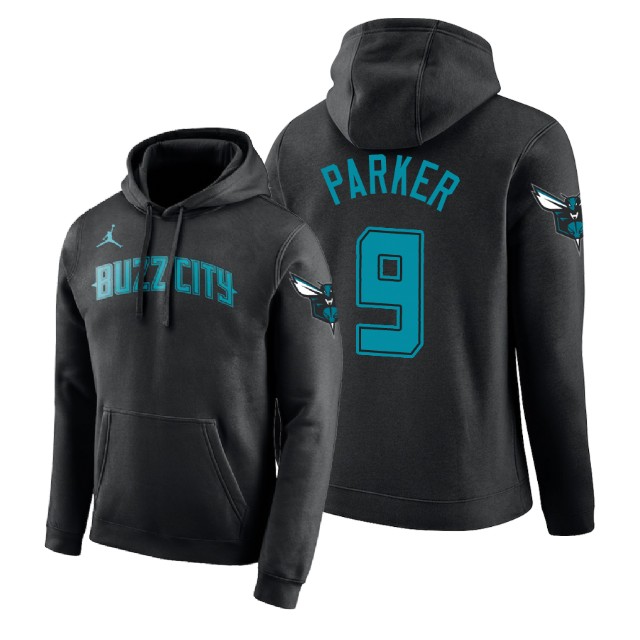 Charlotte Hornets Tony Parker #9 Black 2018 City Edition Hoodie