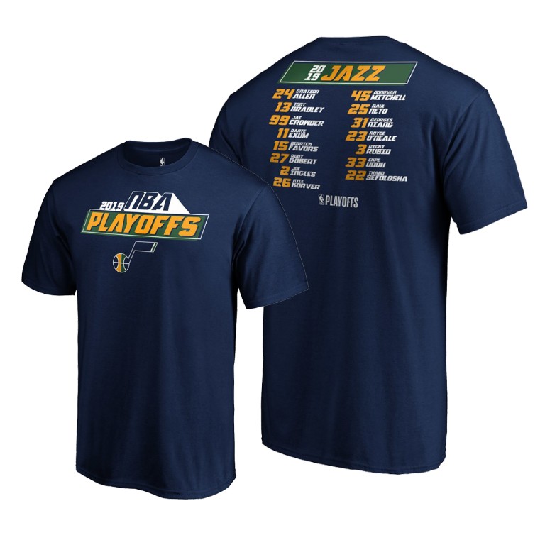 Utah Jazz Navy 2019 NBA Playoffs Bound Game T-Shirt