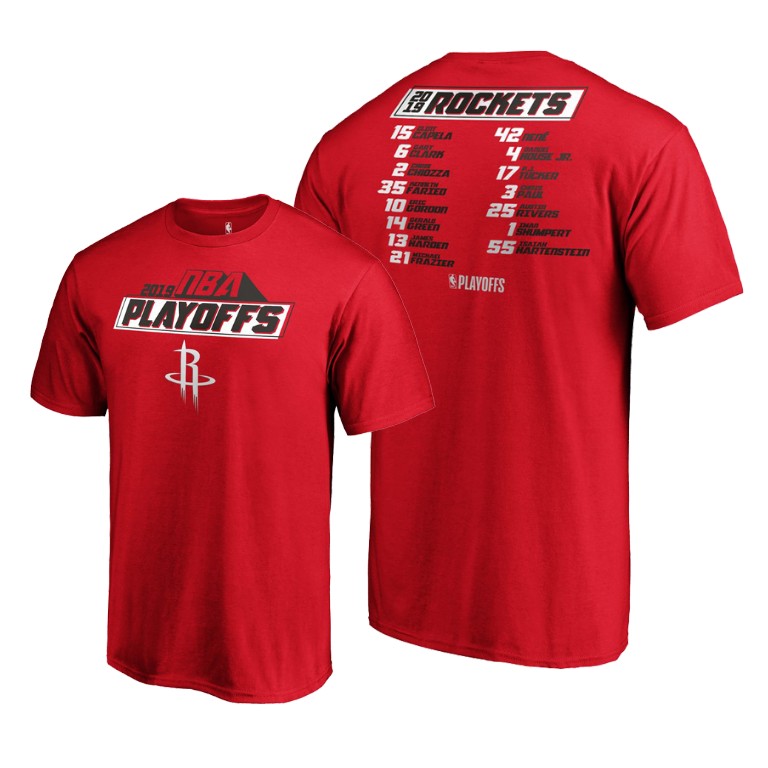 Houston Rockets Red 2019 NBA Playoffs Bound Game T-Shirt Houston Rockets Red 2019 NBA Playoffs Bound Game T-Shirt