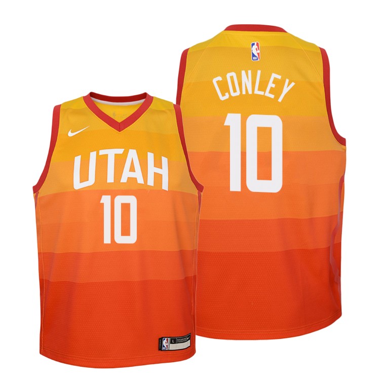 YOUTH Utah Jazz 2019-20 Mike Conley #10 City Orange Jersey