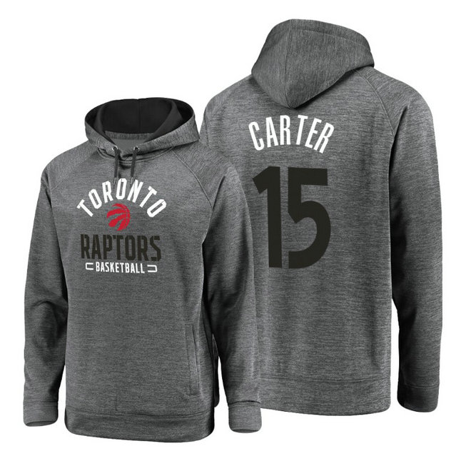 Raptors Vince Carter #15 Battle Charged Gray Pullover Hoodie