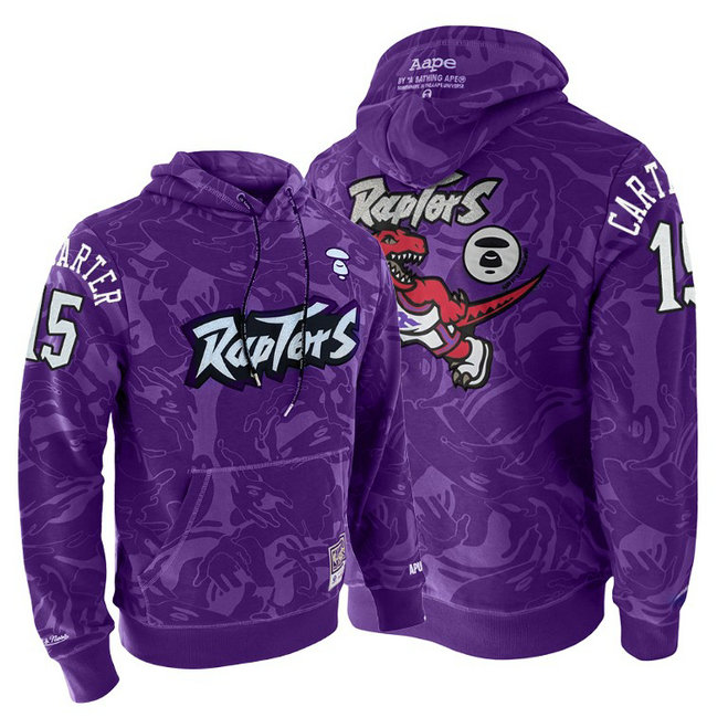 Raptors AAPE x M&N Vince Carter #15 Hardwood Classics Hoodie