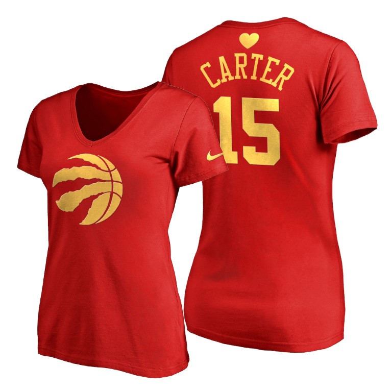 WOMEN Vince Carter #15 Raptors 2020 Mother's Day Best Gift Red T-Shirt