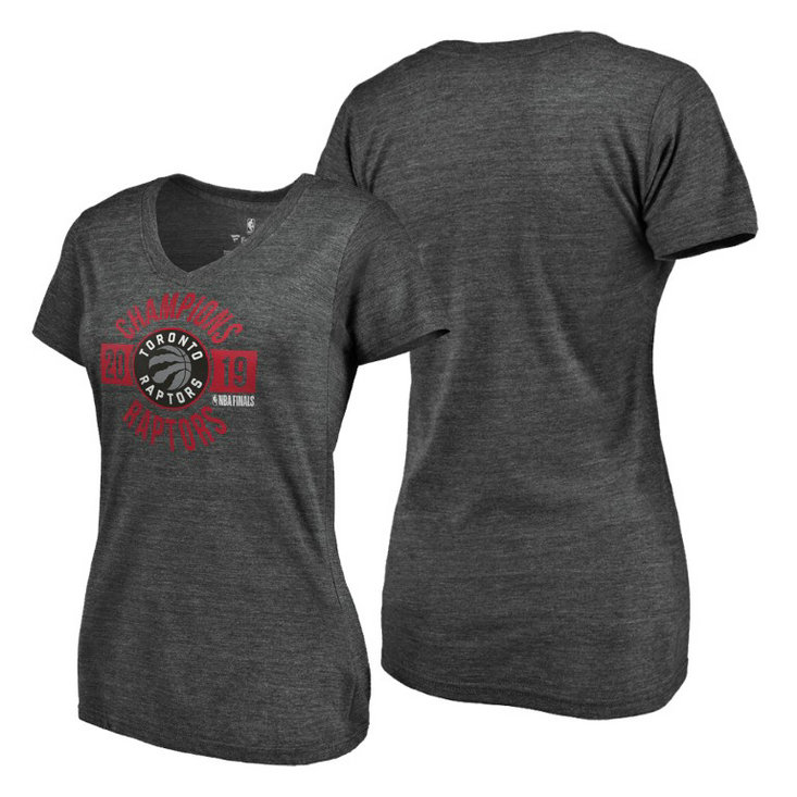 WOMEN Toronto Raptors 2019 NBA Finals Champions Charcoal Wings To Fly Tri-Blend T-Shirt WOMEN Toronto Raptors 2019 NBA Finals Champions Charcoal Wings To Fly Tri-Blend T-Shirt