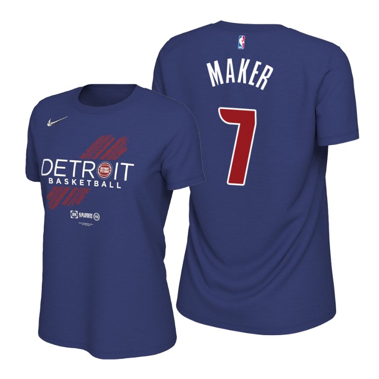 WOMEN Detroit Pistons Thon Maker Blue 2019 NBA Playoffs T-Shirt WOMEN Detroit Pistons Thon Maker Blue 2019 NBA Playoffs T-Shirt