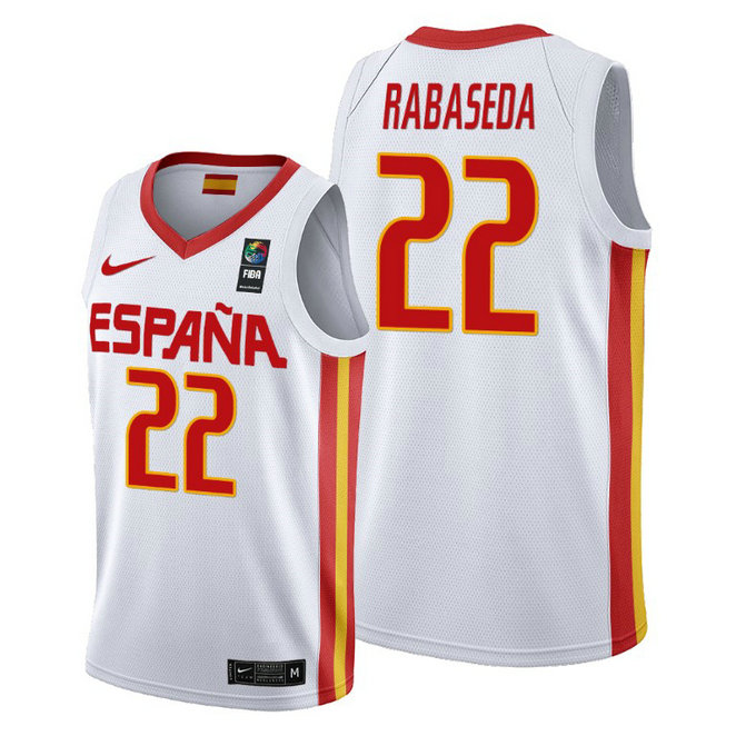 Spain 2019 FIBA Baketball World Cup Xavi Rabaseda White Jersey Spain 2019 FIBA Baketball World Cup Xavi Rabaseda White Jersey