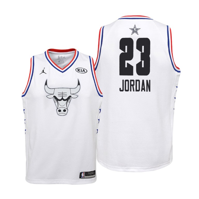 YOUTH Chicago Bulls #23 Michael Jordan 2019 All-Star White Jersey
