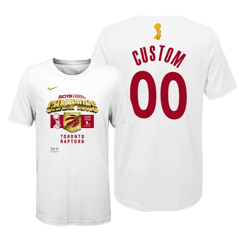 Toronto Raptors #00 Custom 2019 NBA Finals Champions White Locker Room T-Shirt Toronto Raptors #00 Custom 2019 NBA Finals Champions White Locker Room T-Shirt