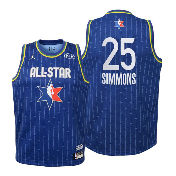 YOUTH #25 Ben Simmons Blue 2020 NBA All-Star Game 76ers Jersey