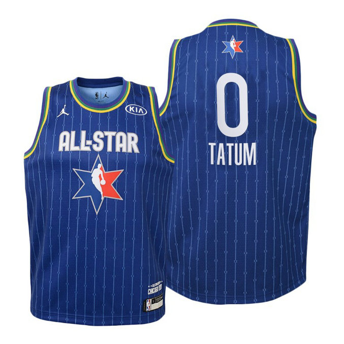 YOUTH #0 Jayson Tatum Blue 2020 NBA All-Star Game Celtics Jersey