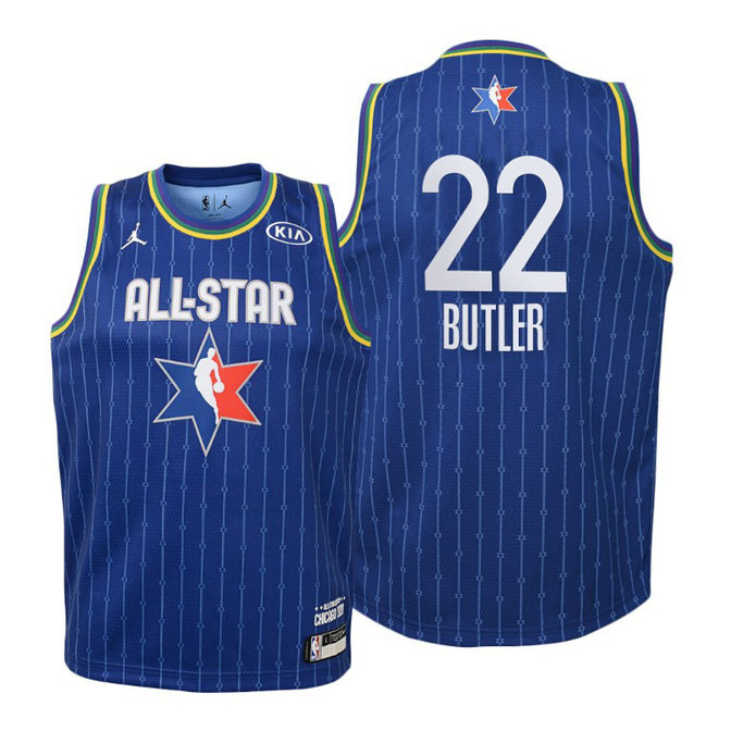YOUTH #22 Jimmy Butler Blue 2020 NBA All-Star Game Heat Jersey