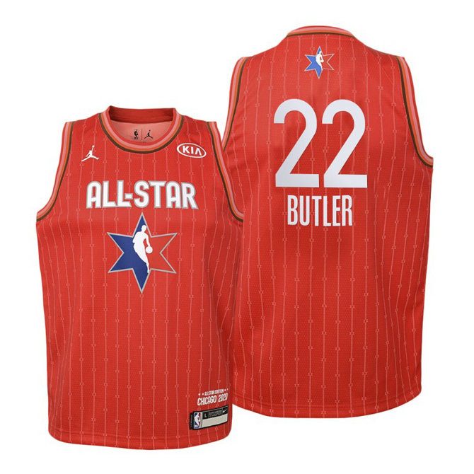 YOUTH #22 Jimmy Butler Red 2020 NBA All-Star Game Heat Jersey