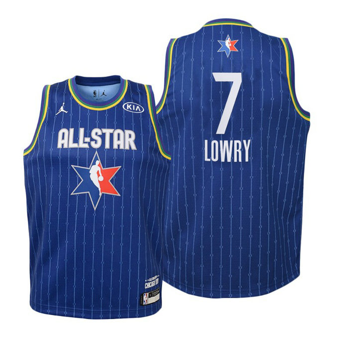 YOUTH #7 Kyle Lowry Blue 2020 NBA All-Star Game Raptors Jersey