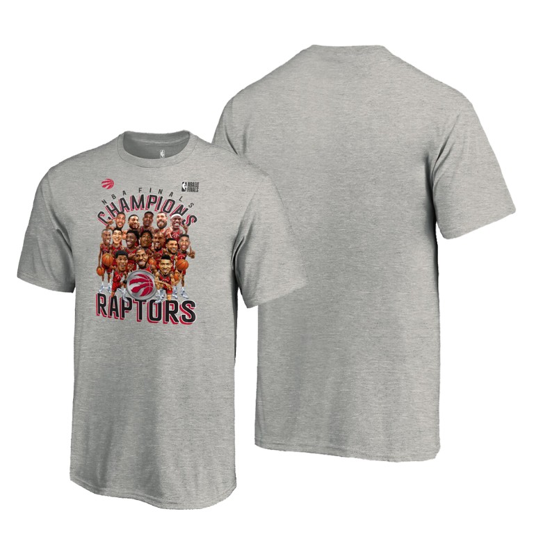 YOUTH Toronto Raptors 2019 NBA Finals Champions Heather Charcoal Caricature Roster T-Shirt YOUTH Toronto Raptors 2019 NBA Finals Champions Heather Charcoal Caricature Roster T-Shirt