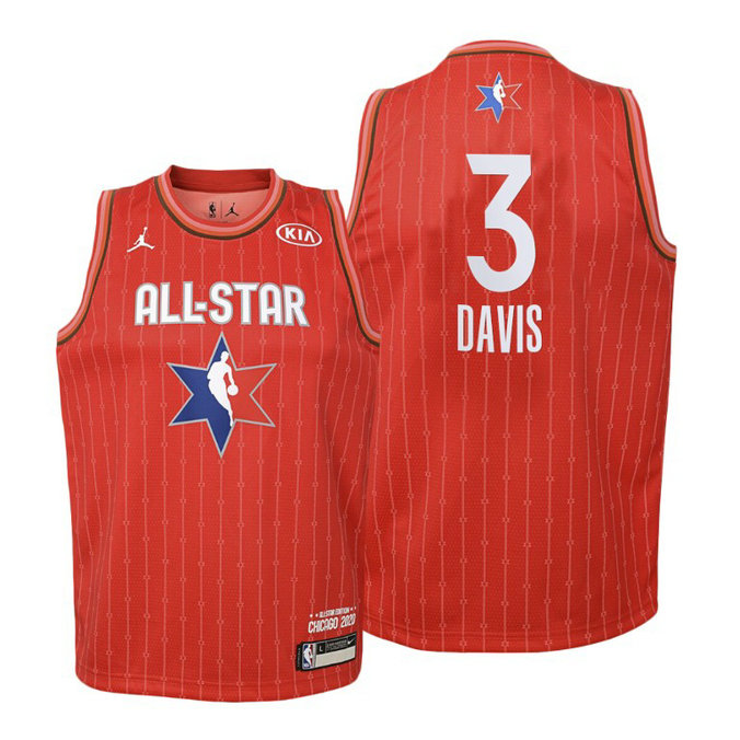 YOUTH Los Angeles Lakers #3 Anthony Davis 2020 NBA All-Star Game Western Conference Red Jersey