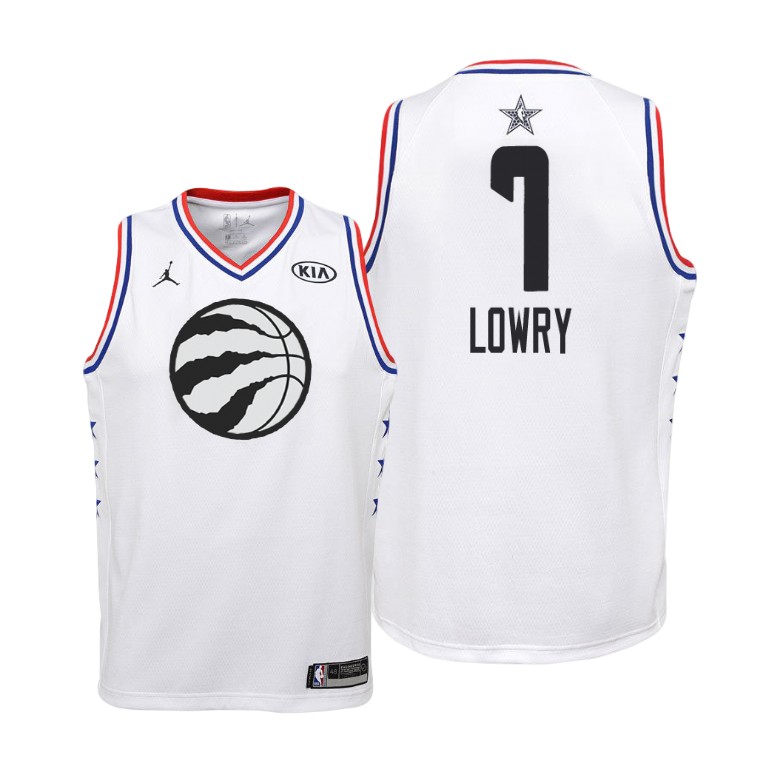 YOUTH Toronto Raptors #7 Kyle Lowry 2019 All-Star White Jersey
