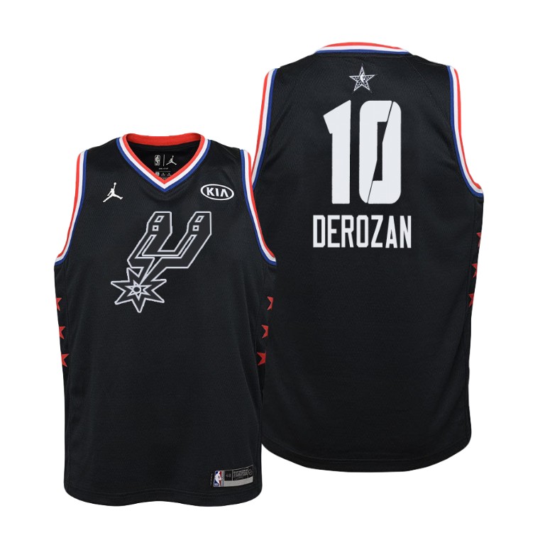 YOUTH San Antonio Spurs #10 DeMar DeRozan 2019 All-Star Black Jersey YOUTH San Antonio Spurs #10 DeMar DeRozan 2019 All-Star Black Jersey